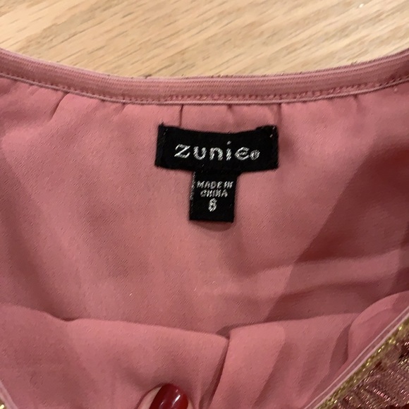 Zuni Flutter Sleeve Blush Dress with gold stars. - Picture 2 of 2